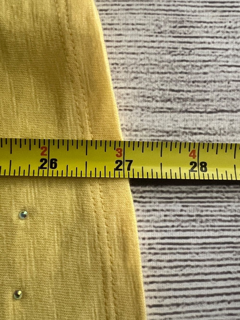 Yellow Lace Rhinestone Top [32R] - Picture 12 of 12